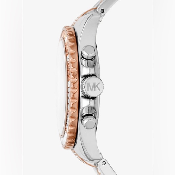 NWT Michael Kors Oversized Everest Pavé Two-Tone Watch - Picture 2 of 4